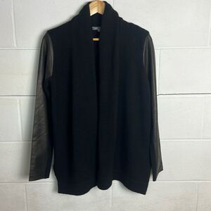 Vince leather sleeve deal jacket